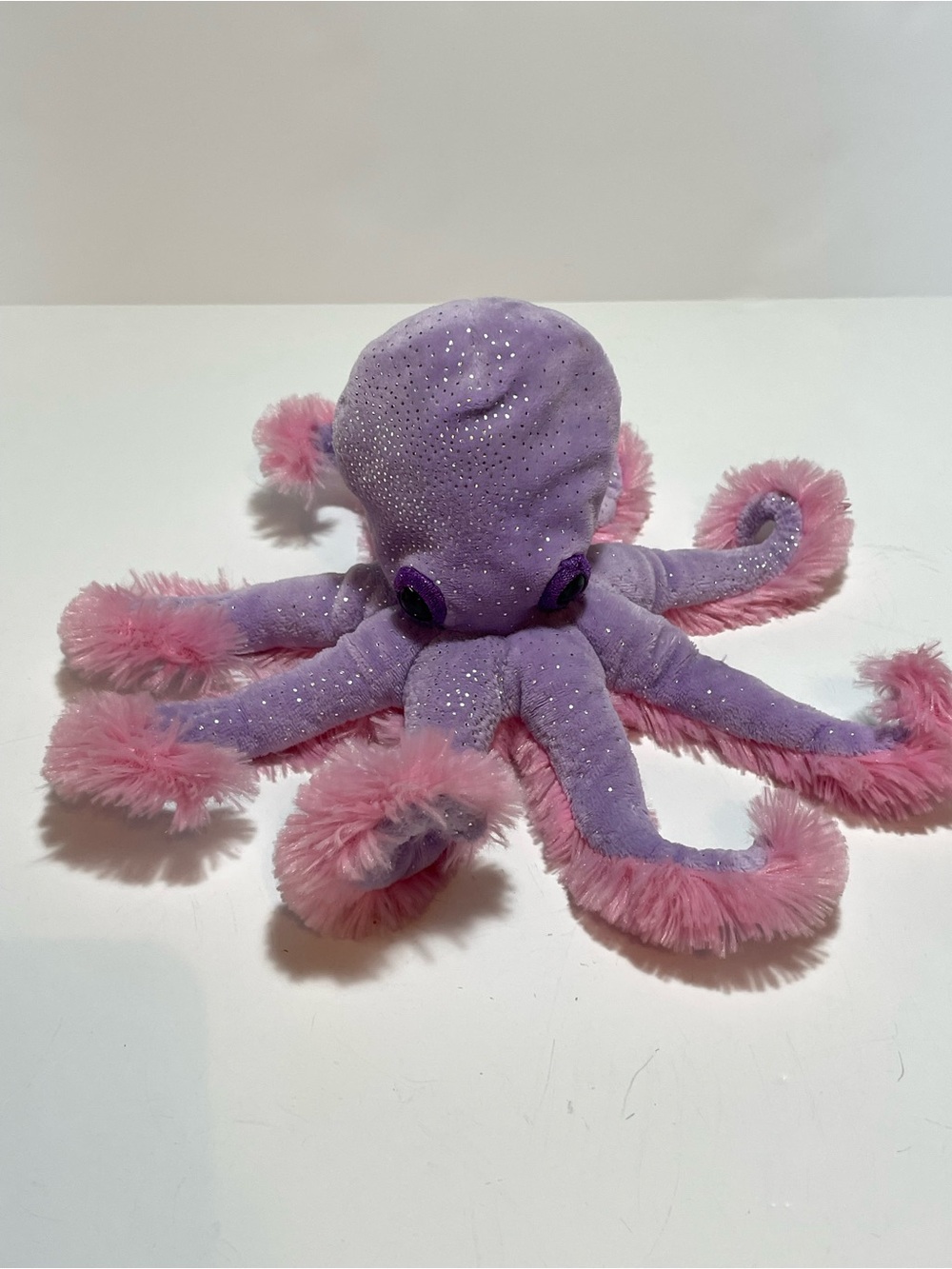 Plush Purple and Pink Sparkle Octopus Stuffed Toy